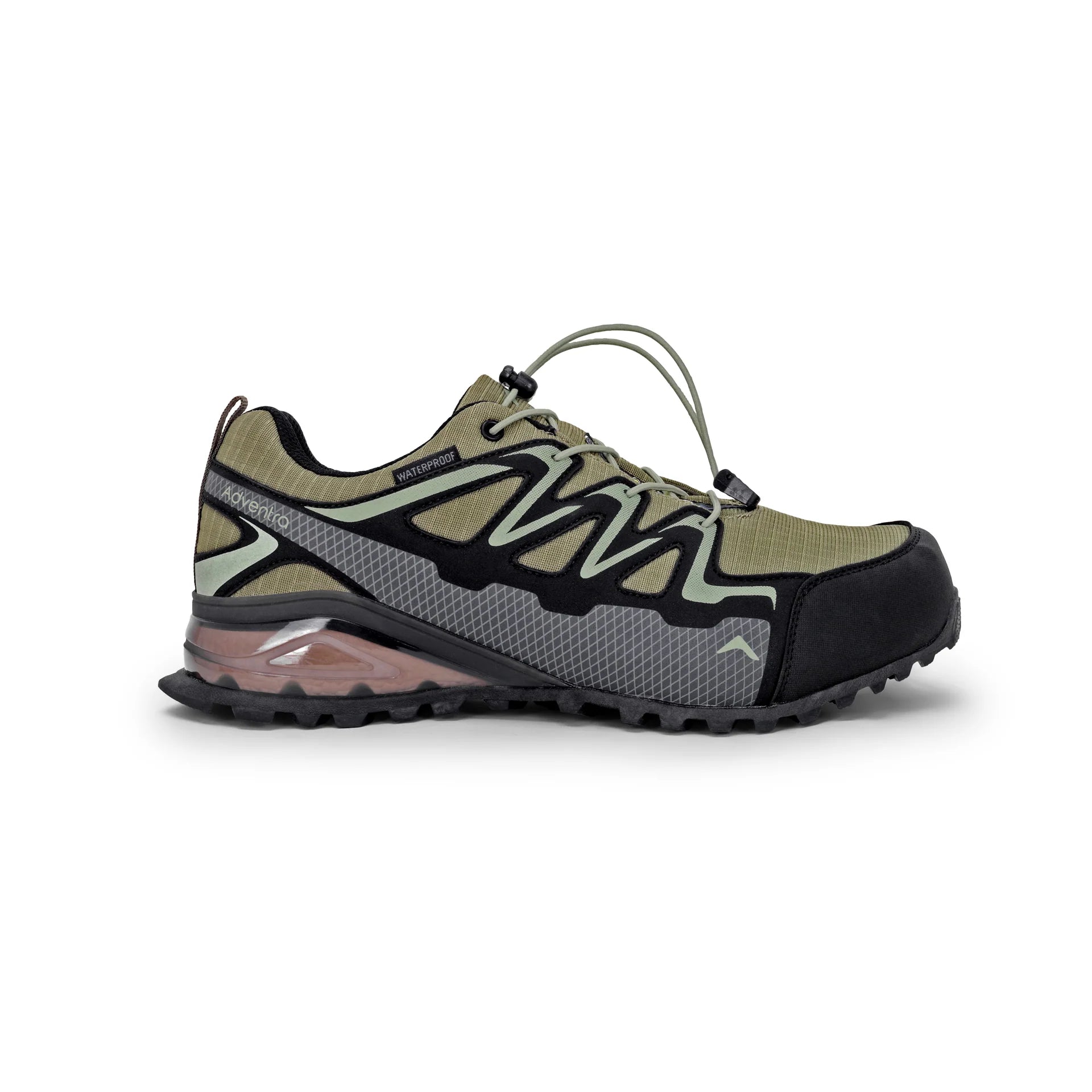 Adventra Men Waterproof Low Ankle Hiking Shoes with Anti Slip Grip & EVA Cushion (ET1110) Olive