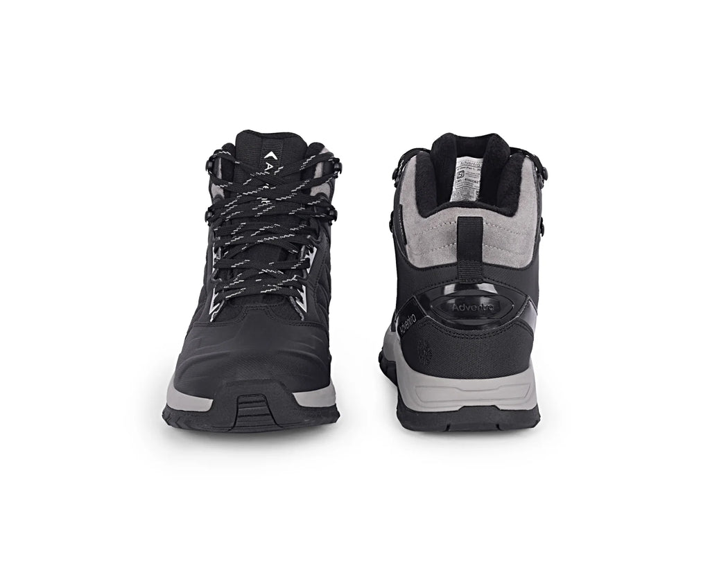 Adventra Men Waterproof Mid-Top Hiking Shoes with 3M Insulation (WH1104) Black