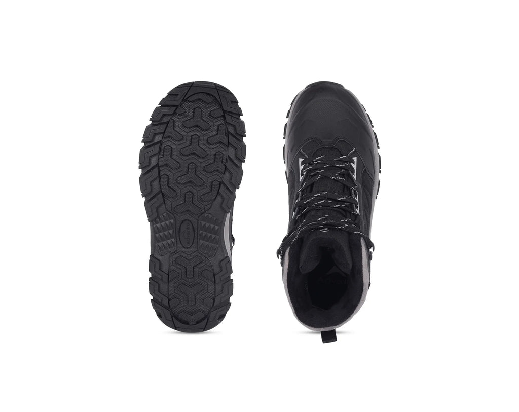 Adventra Men Waterproof Mid-Top Hiking Shoes with 3M Insulation (WH1104) Black