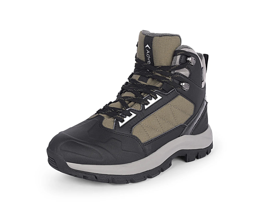 Adventra Men Waterproof Mid-Top Hiking Shoes with 3M Insulation (WH1104) Olive Green