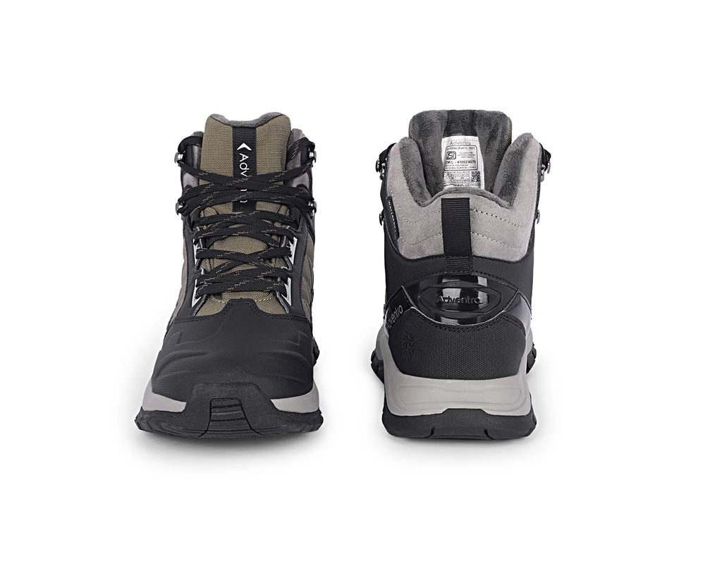 Adventra Men Waterproof Mid-Top Hiking Shoes with 3M Insulation (WH1104) Olive Green
