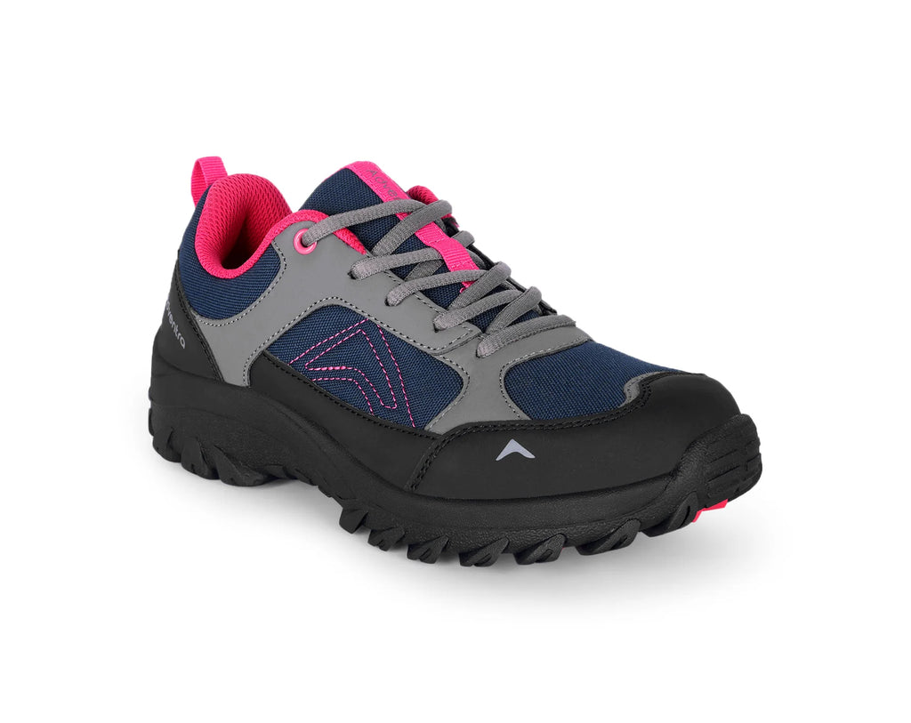 Adventra Women Low-Top Hiking Shoes with Anti-Skid Rubber Sole (EH500) Black-Pink
