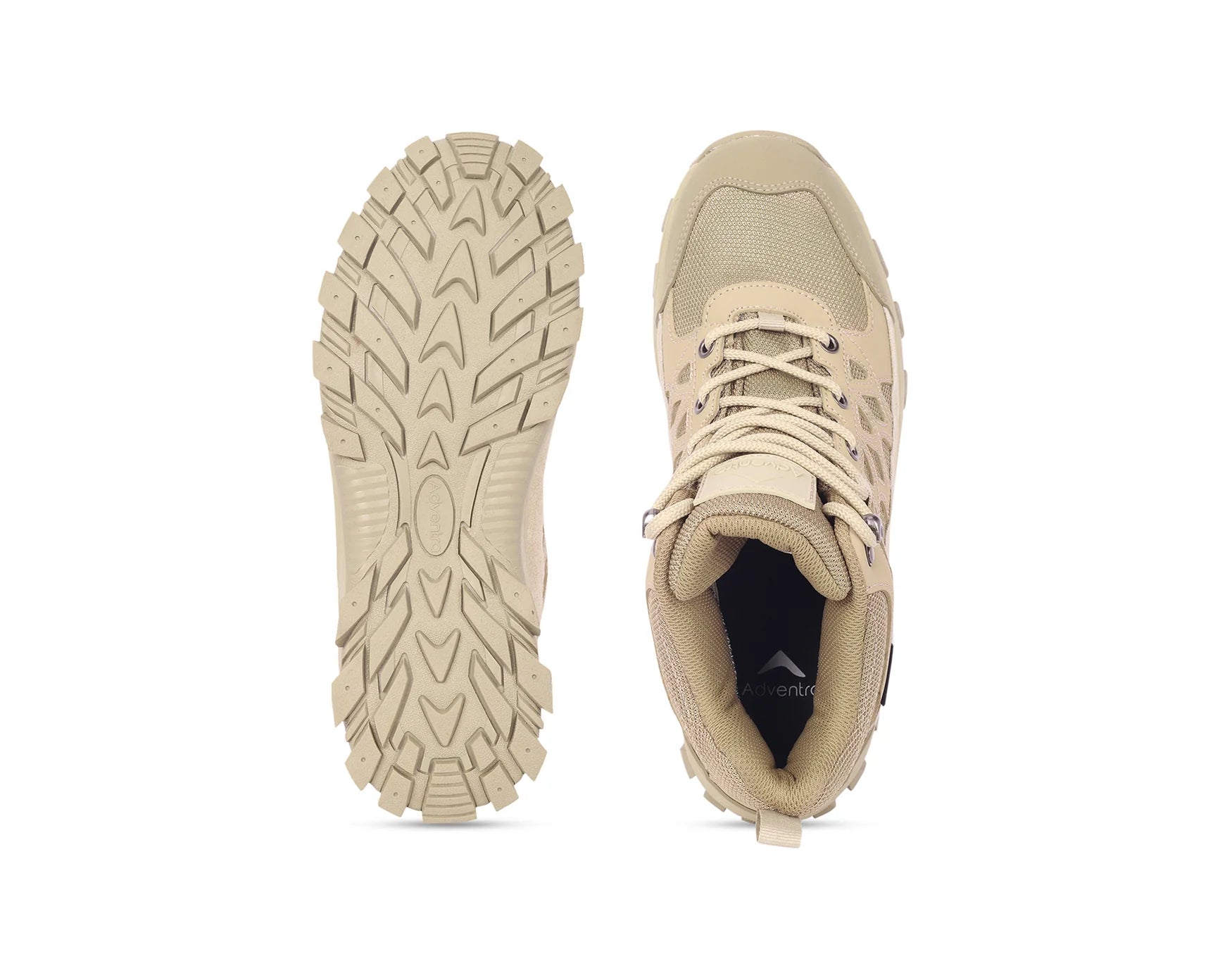 Adventra Men Waterproof High-Top Hiking Shoes with Cushioned Comfort (WH1108) Beige
