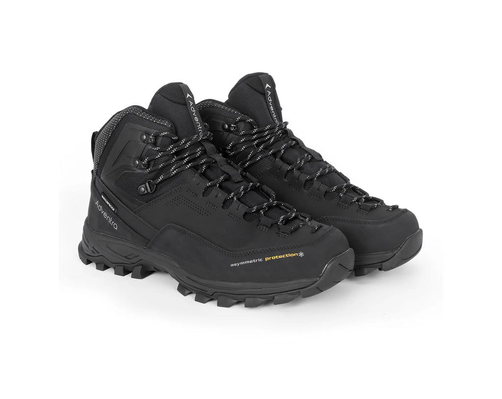 Adventra Men’s Warm and Waterproof Winter Hiking Mid Ankle Boots - WH1106 Black