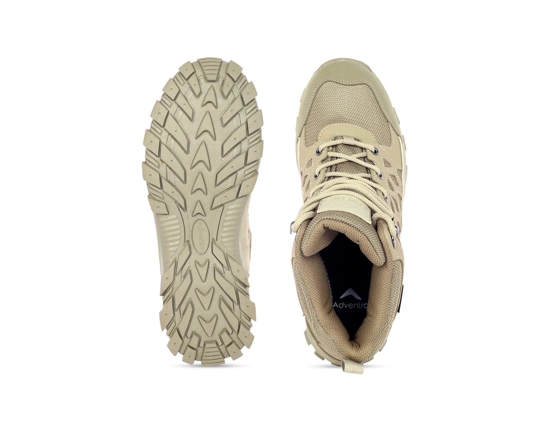 Adventra Men Waterproof Mid-Top Hiking Shoes with Cushioned Comfort (WH1107) Beige