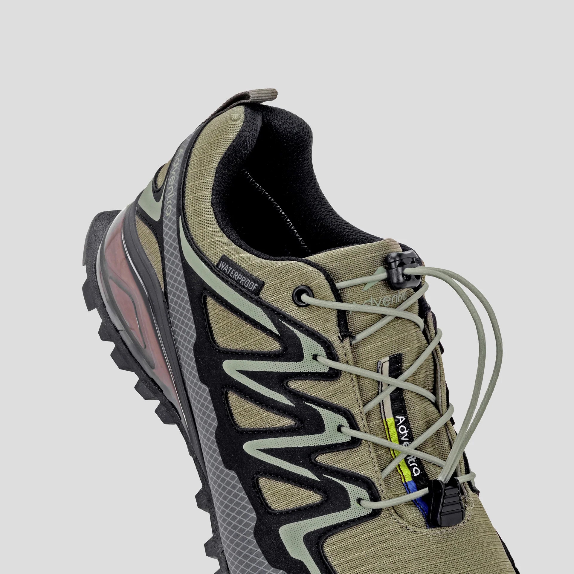 Adventra Men Waterproof Low Ankle Hiking Shoes with Anti Slip Grip & EVA Cushion (ET1110) Olive