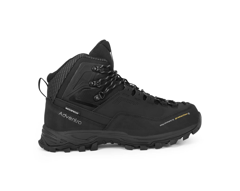 Adventra Men’s Warm and Waterproof Winter Hiking Mid Ankle Boots - WH1106 Black