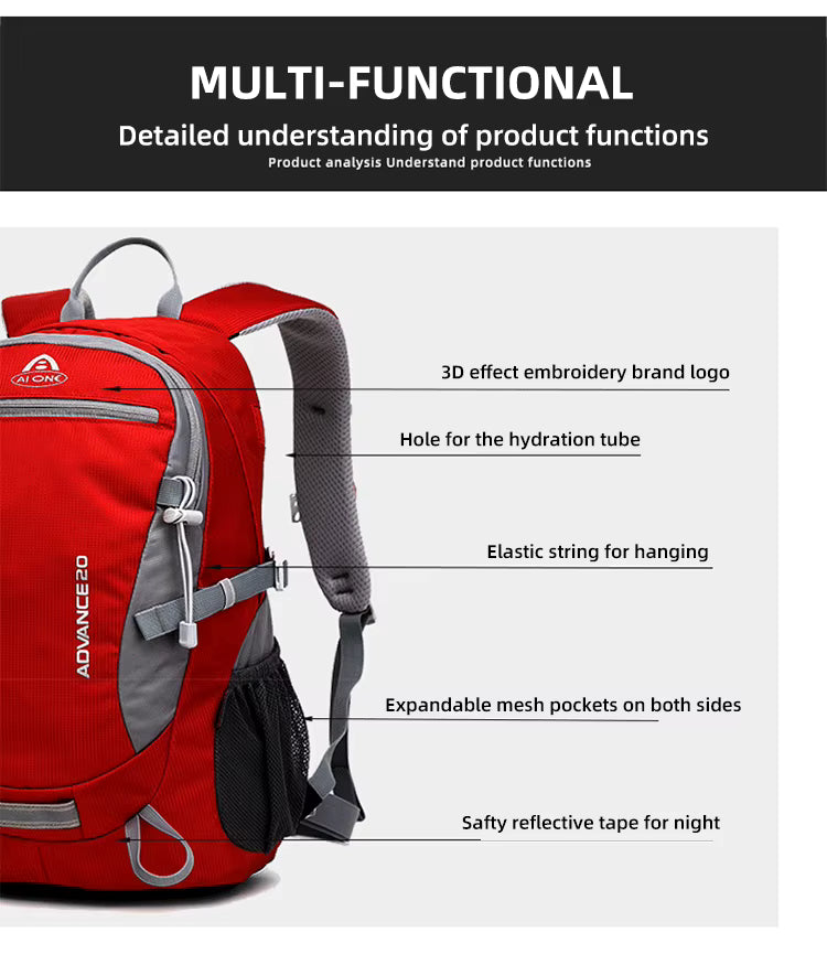 Ai One 20L Backpack (Red, Light Blue & Blue)