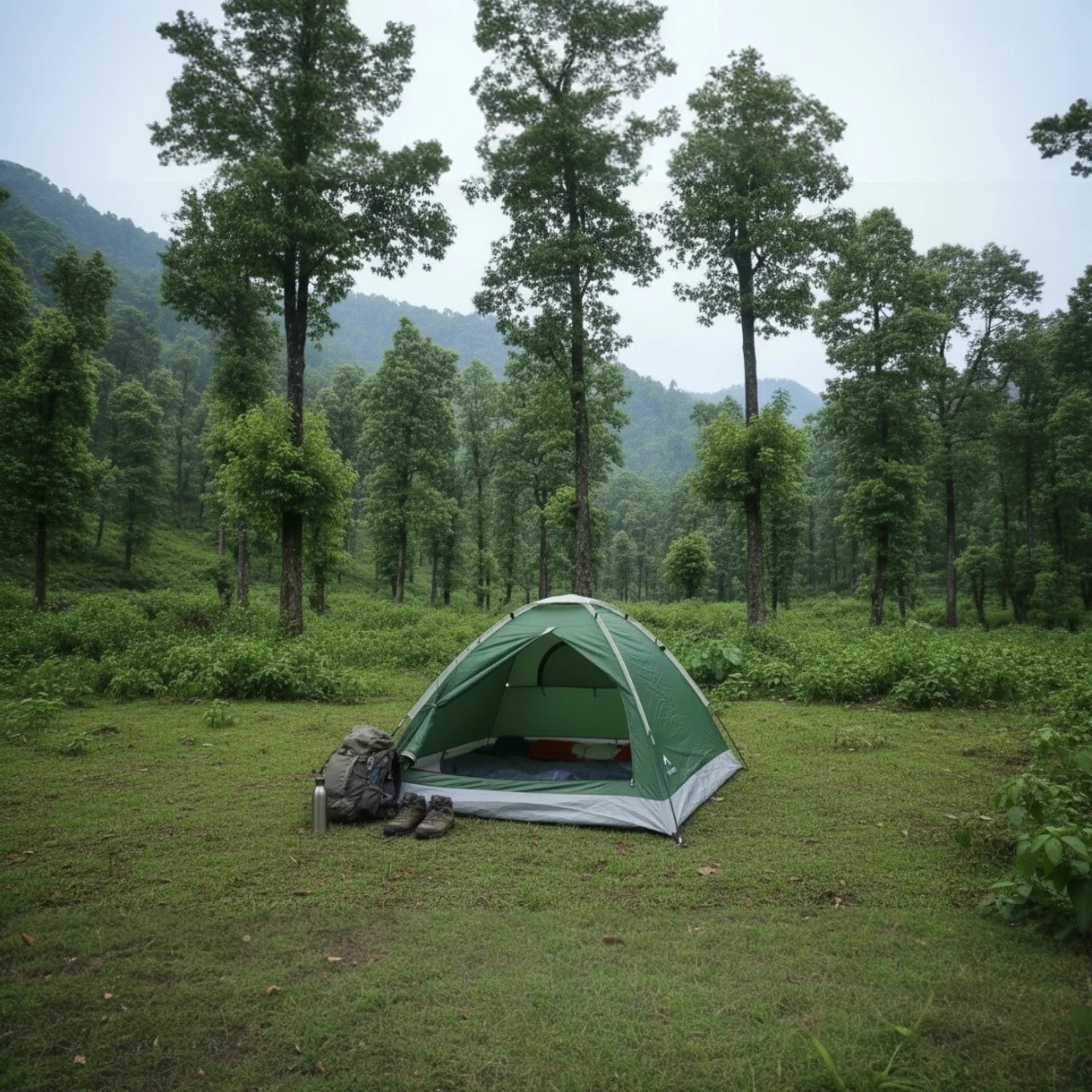 Adventra 2-Person Camping Tent with UV Protection & Waterproof Flysheet (ET1102) Green