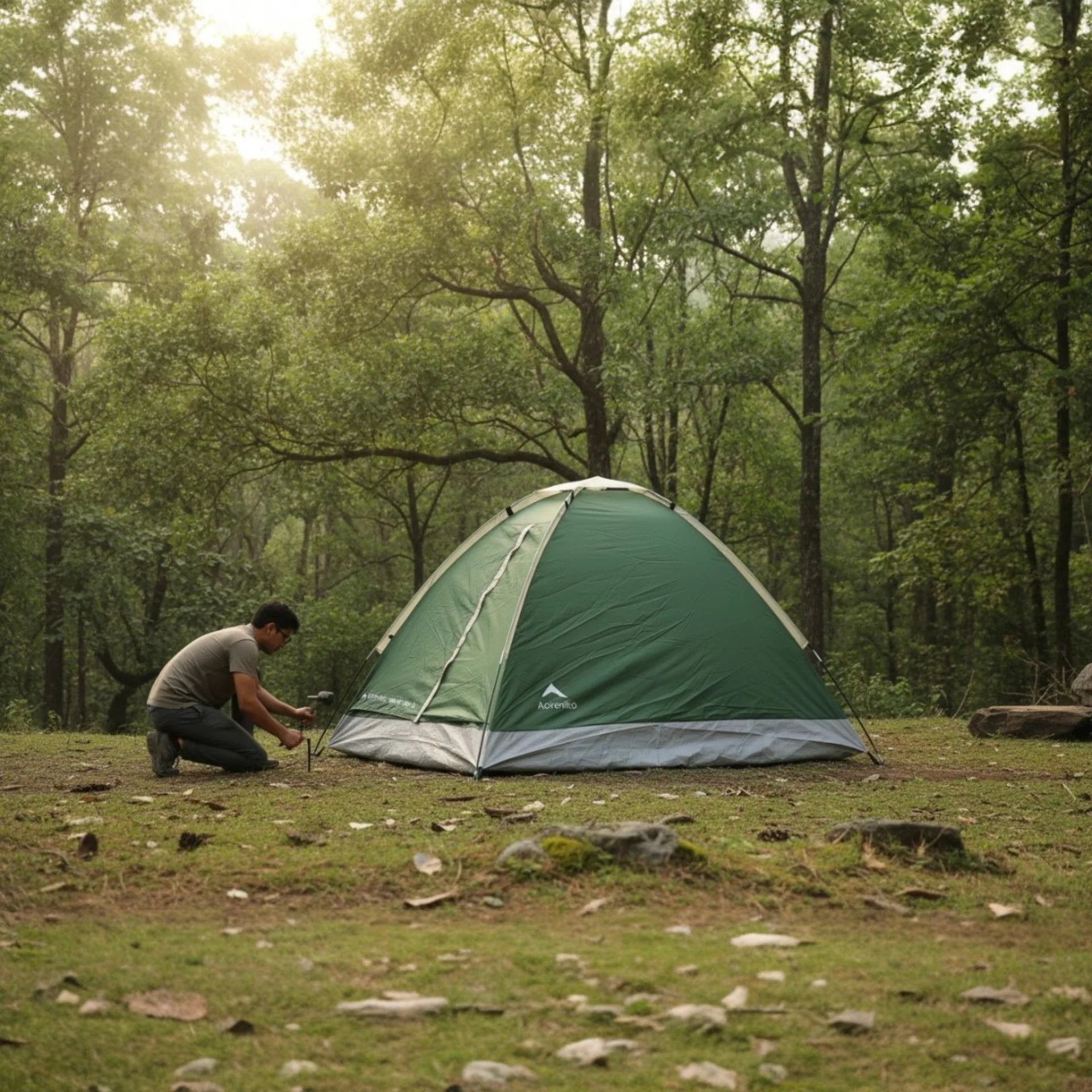 Adventra 2-Person Camping Tent with UV Protection & Waterproof Flysheet (ET1102) Green