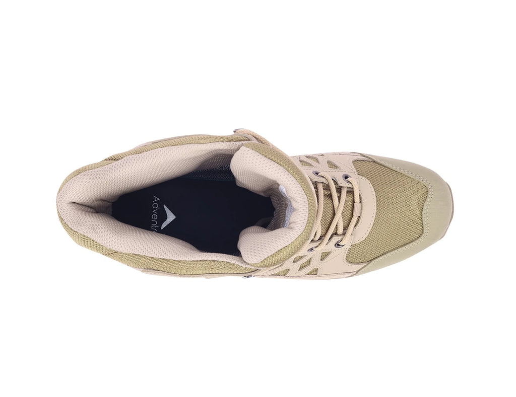 Adventra Men Waterproof High-Top Hiking Shoes with Cushioned Comfort (WH1108) Beige