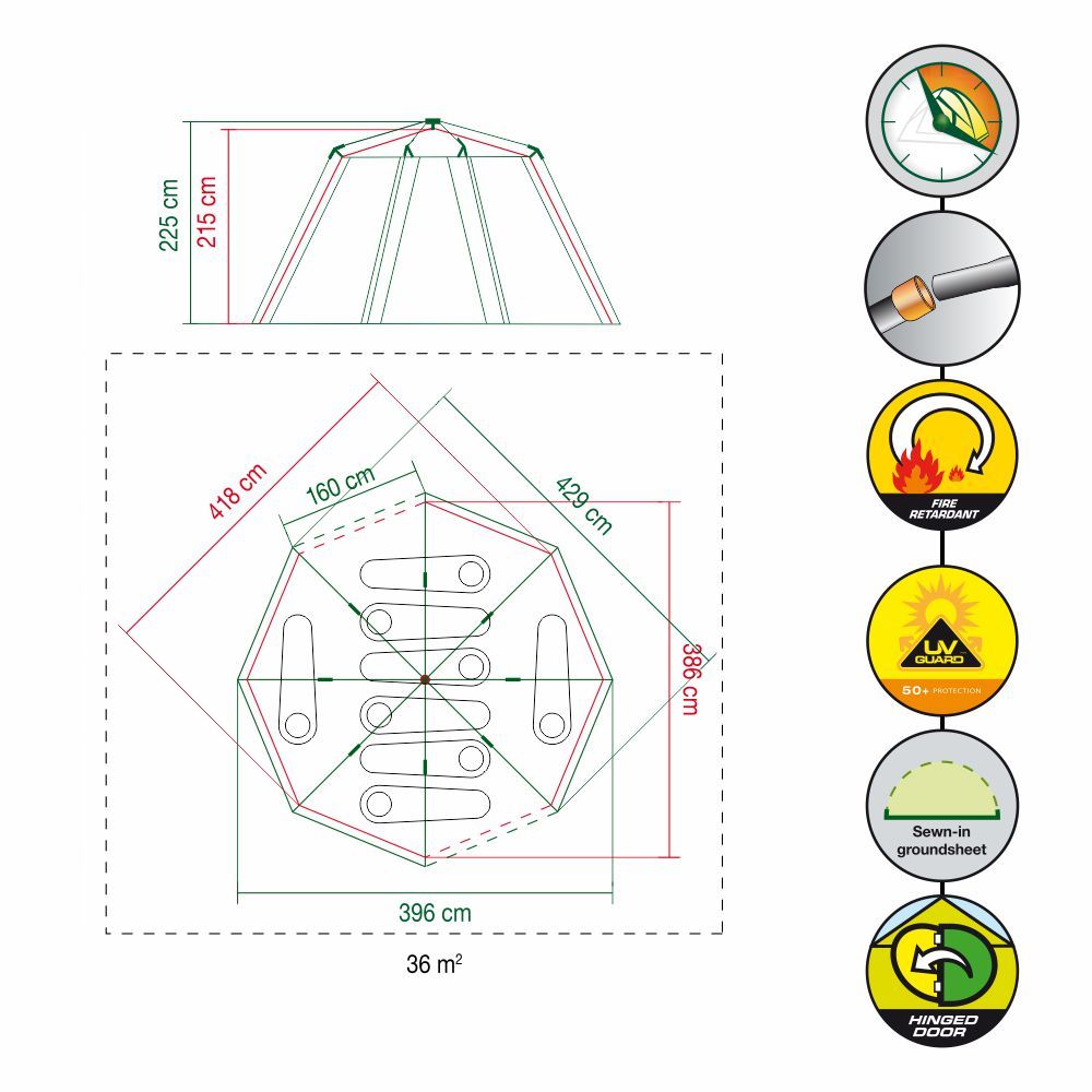 Coleman Cortes Octagon 8 Tent (Green)