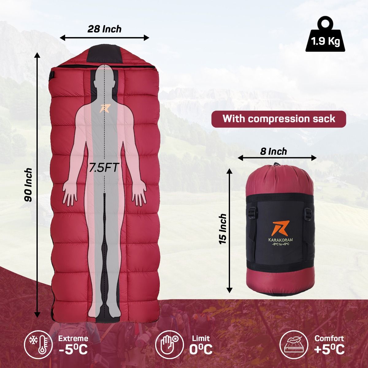 Rocksport Karakoram (-5 to +5) Maroon STR