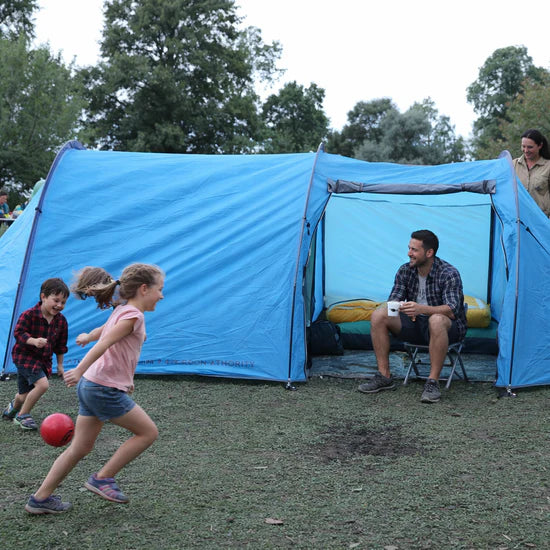 Adventra 4 Person Waterproof Camping Tent ET1104 – Lightweight & Durable- Aqua Blue
