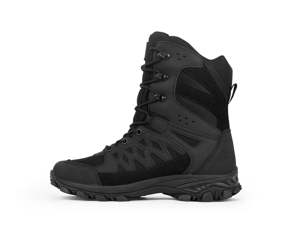Adventra Men Waterproof High-Top Hiking Shoes with Cushioned Comfort (WH1108) Black