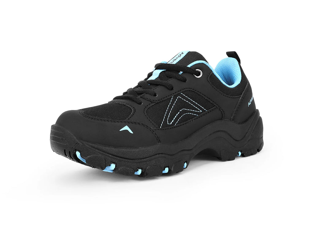Adventra Kids Low-Top Hiking Shoes with Anti-Skid Rubber Sole (EH500) Black
