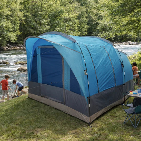 Adventra 4-Person Waterproof Large Camping Tent with UV Protection & Wind-Ready ET1104 (Aqua Blue)