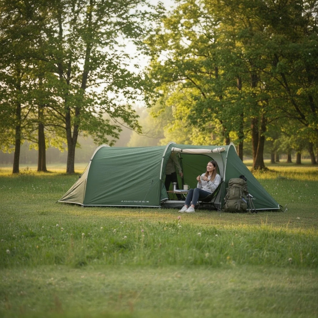 Adventra 4 Person Waterproof Camping Tent ET1104 – Lightweight & Durable- Green