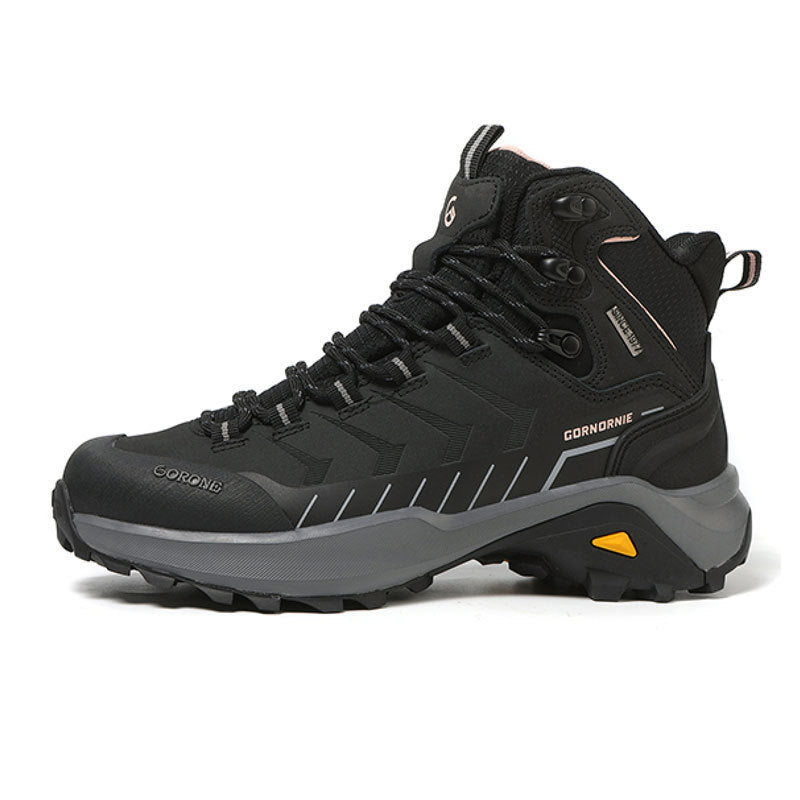 Gornornie waterproof hiking shoes stealth black side view