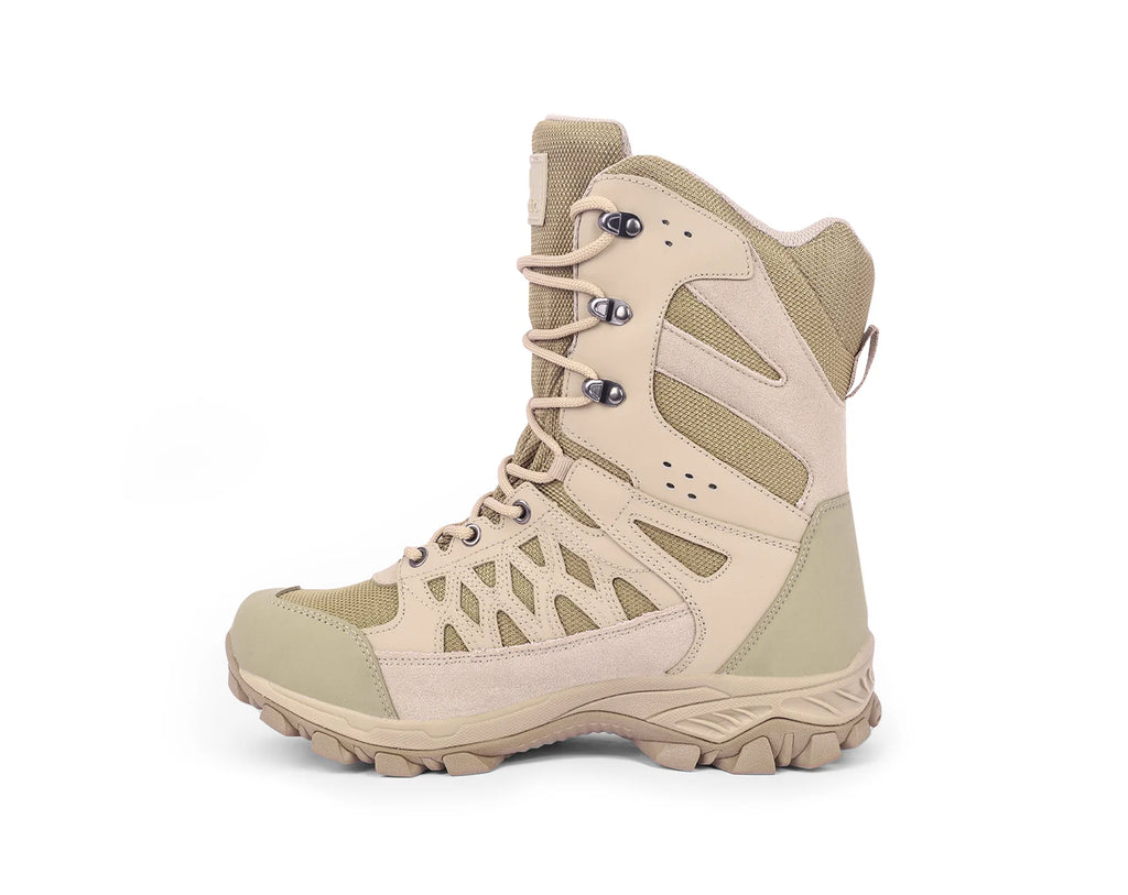 Adventra Men Waterproof High-Top Hiking Shoes with Cushioned Comfort (WH1108) Beige