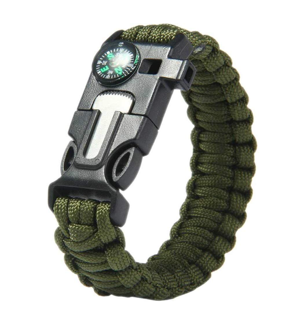 Survival Bracelet Wrist Strap With Flint Fire Starter