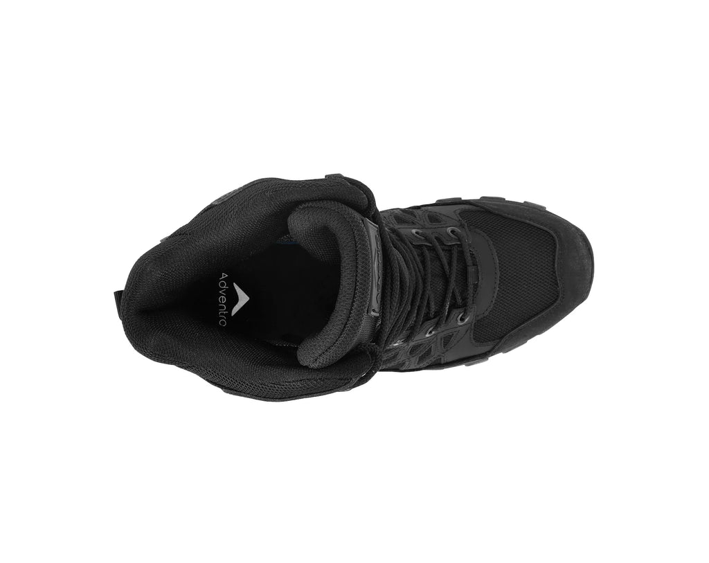 Adventra Men Waterproof High-Top Hiking Shoes with Cushioned Comfort (WH1108) Black