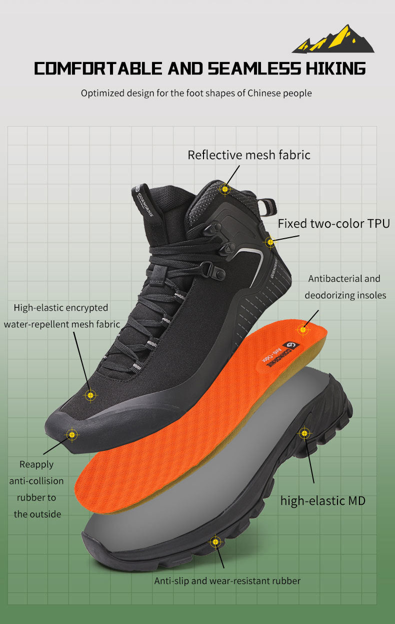 Gornornie High Ankle Hiking Boots (Black)