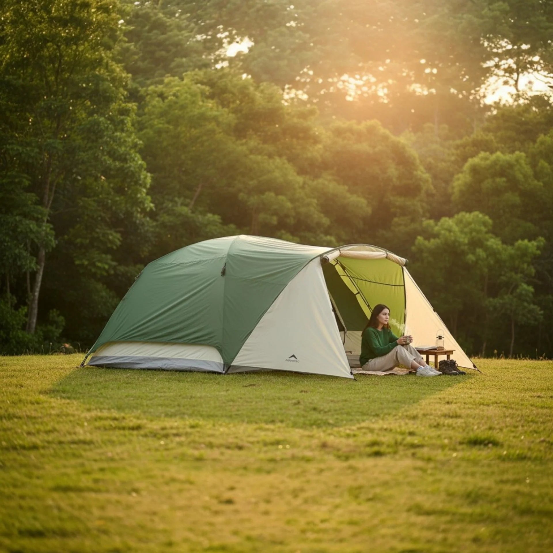 Adventra 6-Person Waterproof Large Dome Camping Tent with UV Protection & Wind-Ready (ET1106) Green