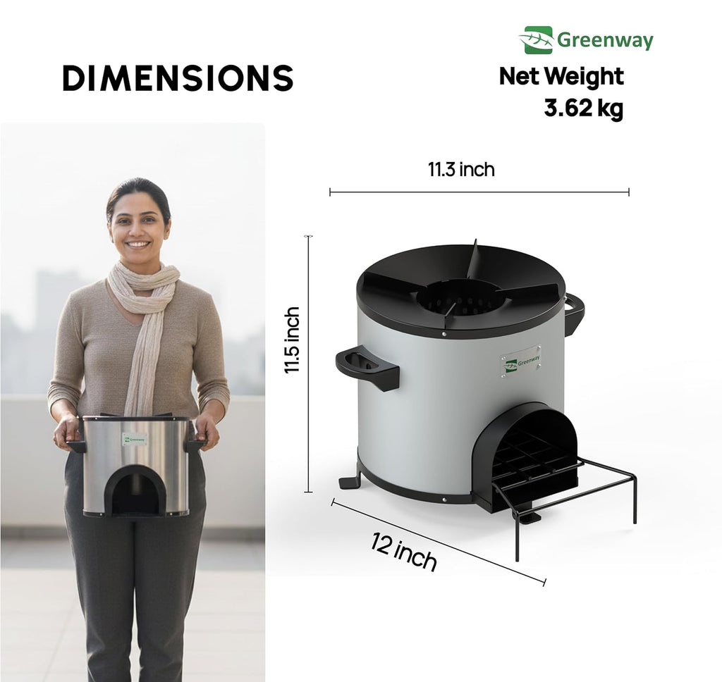 Greenway Jumbo Charcoal Cooking Stove – Improved Smokeless Design