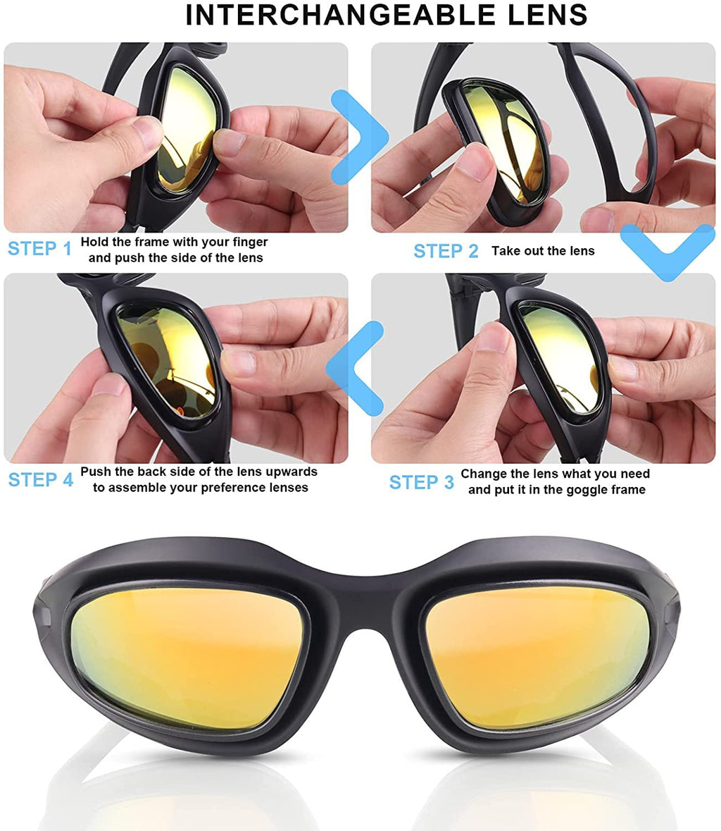 Polarized UV400 Sunglasses for Outdoor Sports with Interchangeable Lenses
