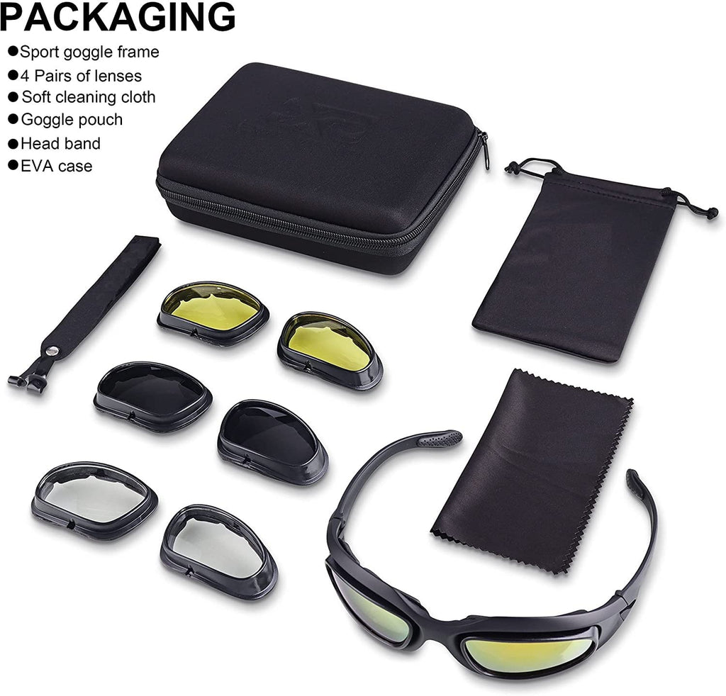 Polarized UV400 Sunglasses for Outdoor Sports with Interchangeable Lenses