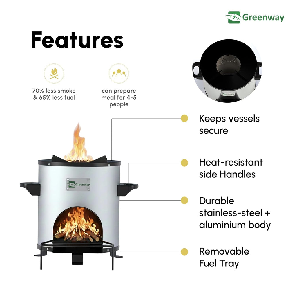 Greenway Smart Stove - Improved Biomass Cooking Stove | Smoke Less Mini Stove