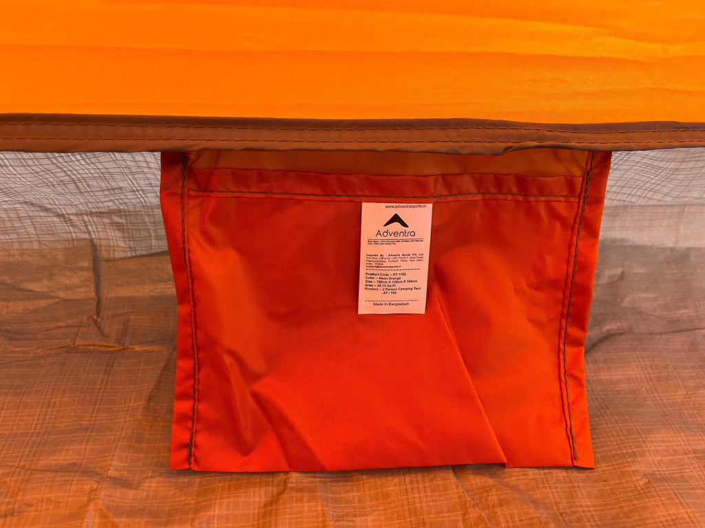 Adventra 2-Person Camping Tent with UV Protection & Waterproof Flysheet (ET1102) Orange