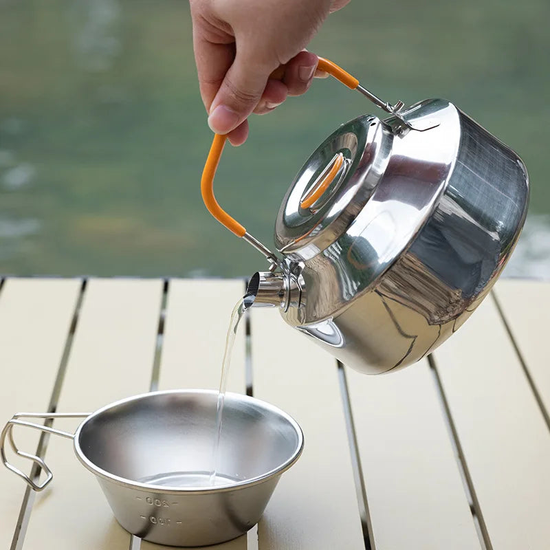 800ml Stainless Steel Outdoor Camping Kettle