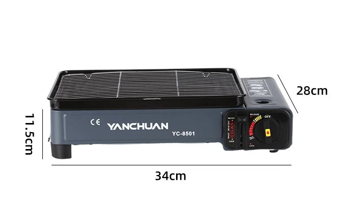 Portable Camping Gas Stove with BBQ Grill