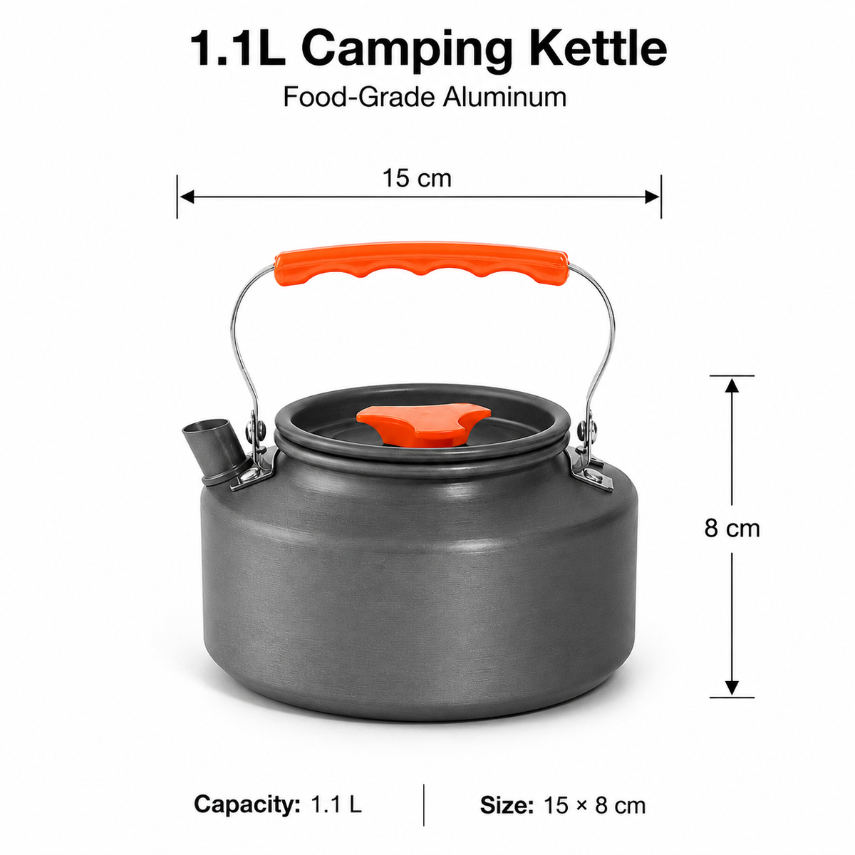 1.1L Aluminum Outdoor Camping Kettle