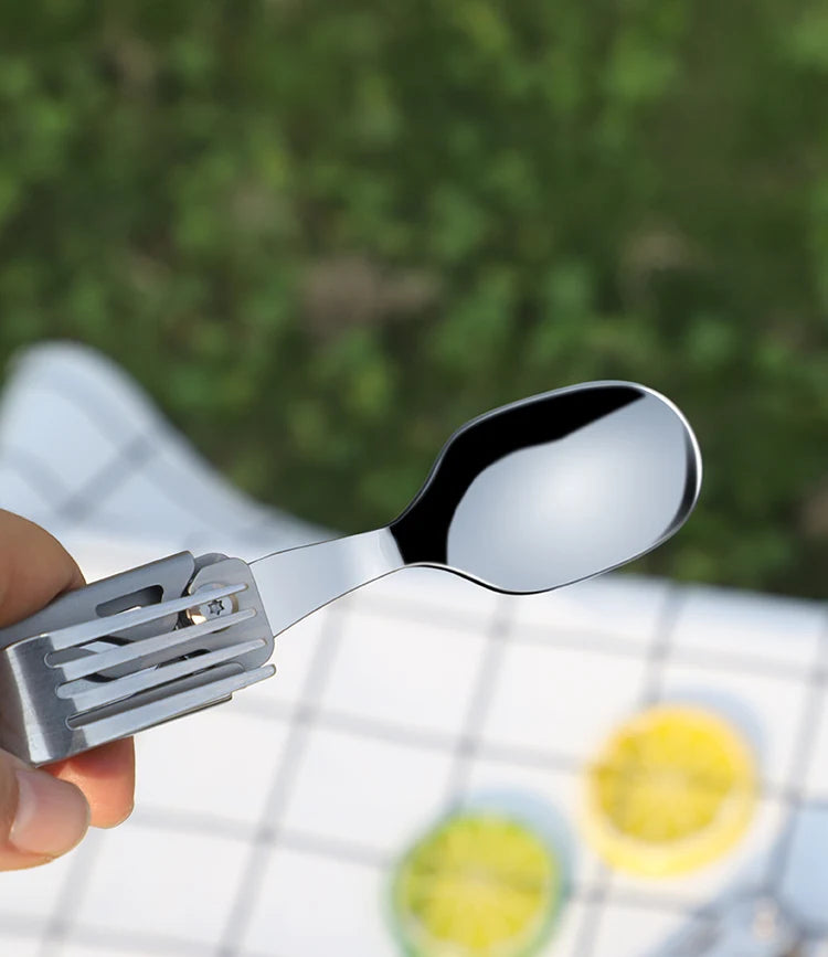 5-in-1 Steel Campware Cutlery Set | Multitool | Camping Monkeys