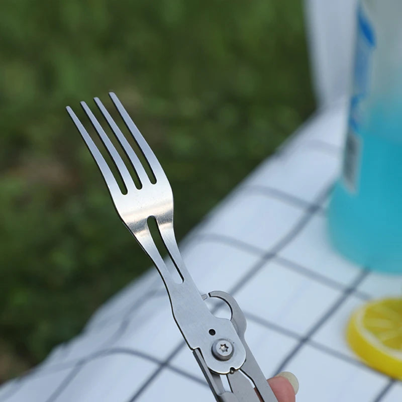 5-in-1 Steel Campware Cutlery Set | Multitool | Camping Monkeys