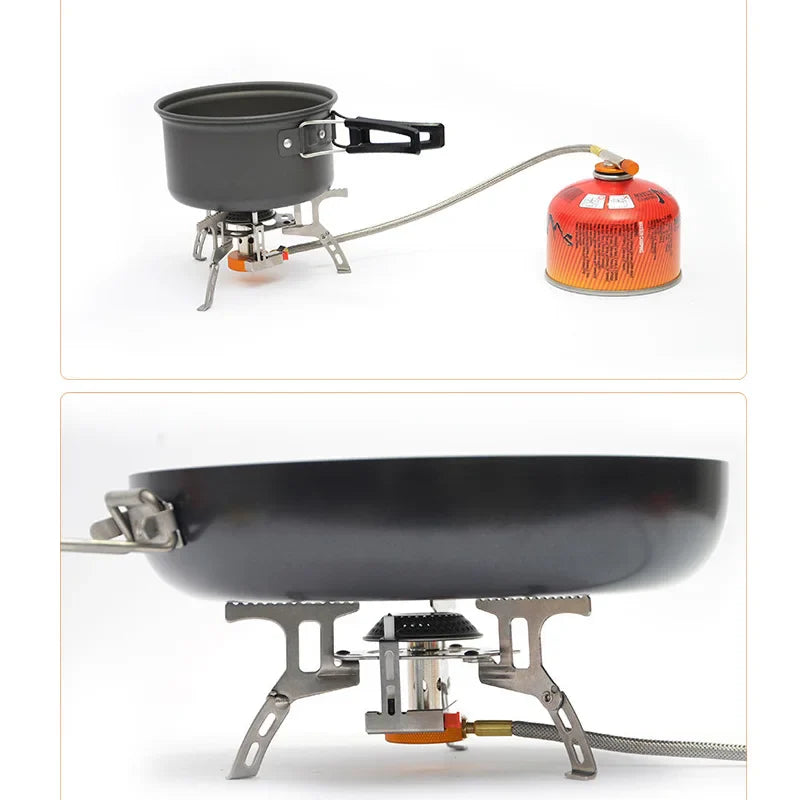 ALUMINIUM FOLDABLE CAMPING GAS STOVE WITH IGNITION(ADAPTER INCLUDED)