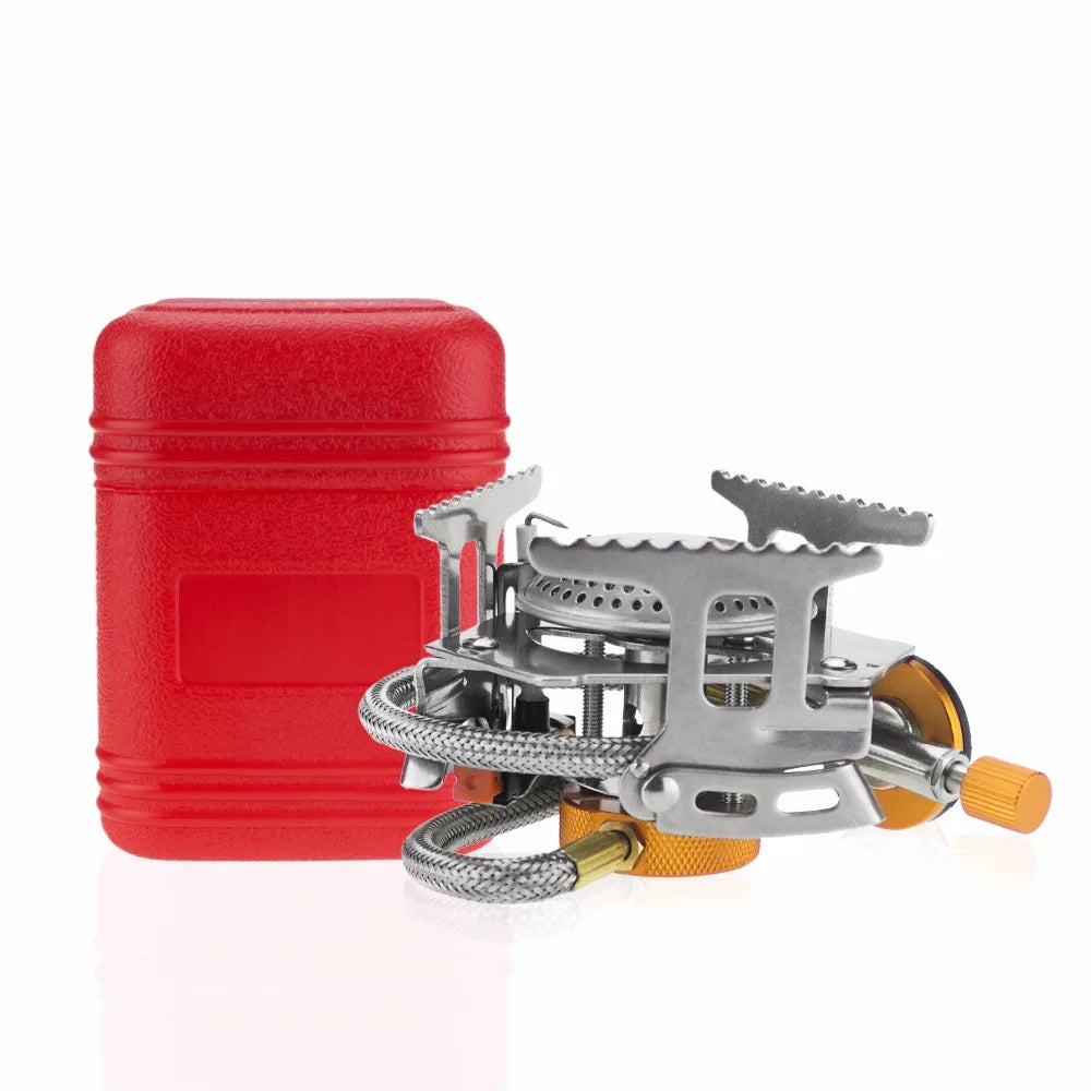 ALUMINIUM FOLDABLE CAMPING GAS STOVE WITH IGNITION(ADAPTER INCLUDED)