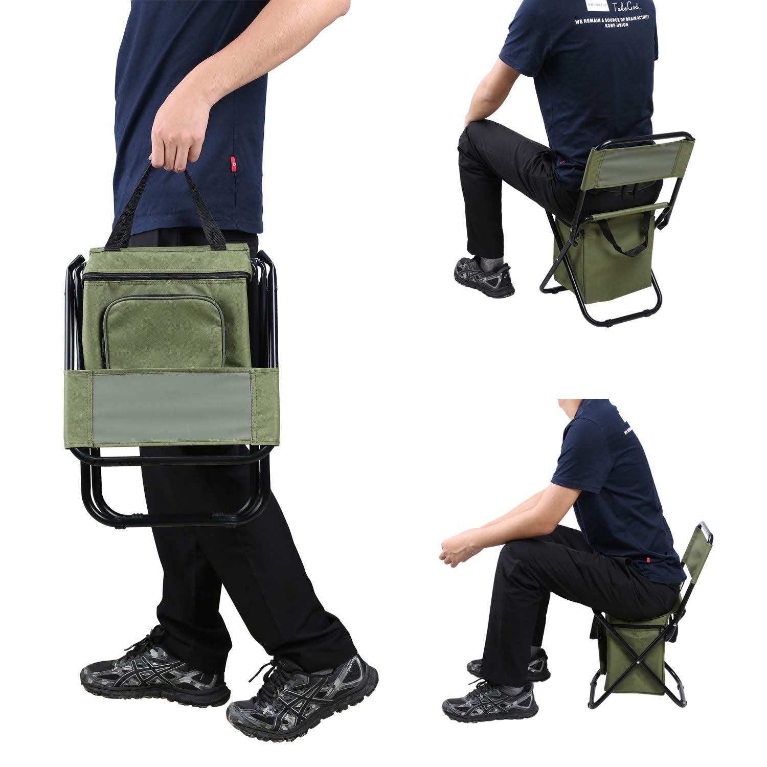Foldable Camping Chair with Cooler Bag