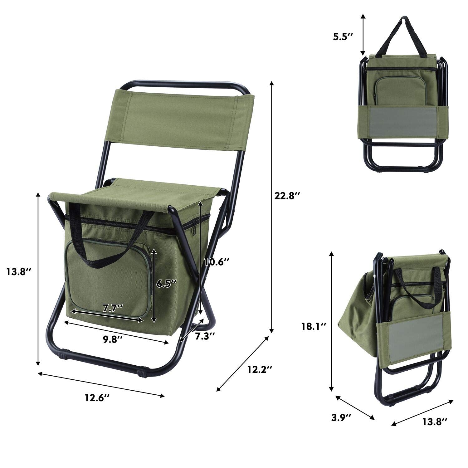 Foldable Camping Chair with Cooler Bag