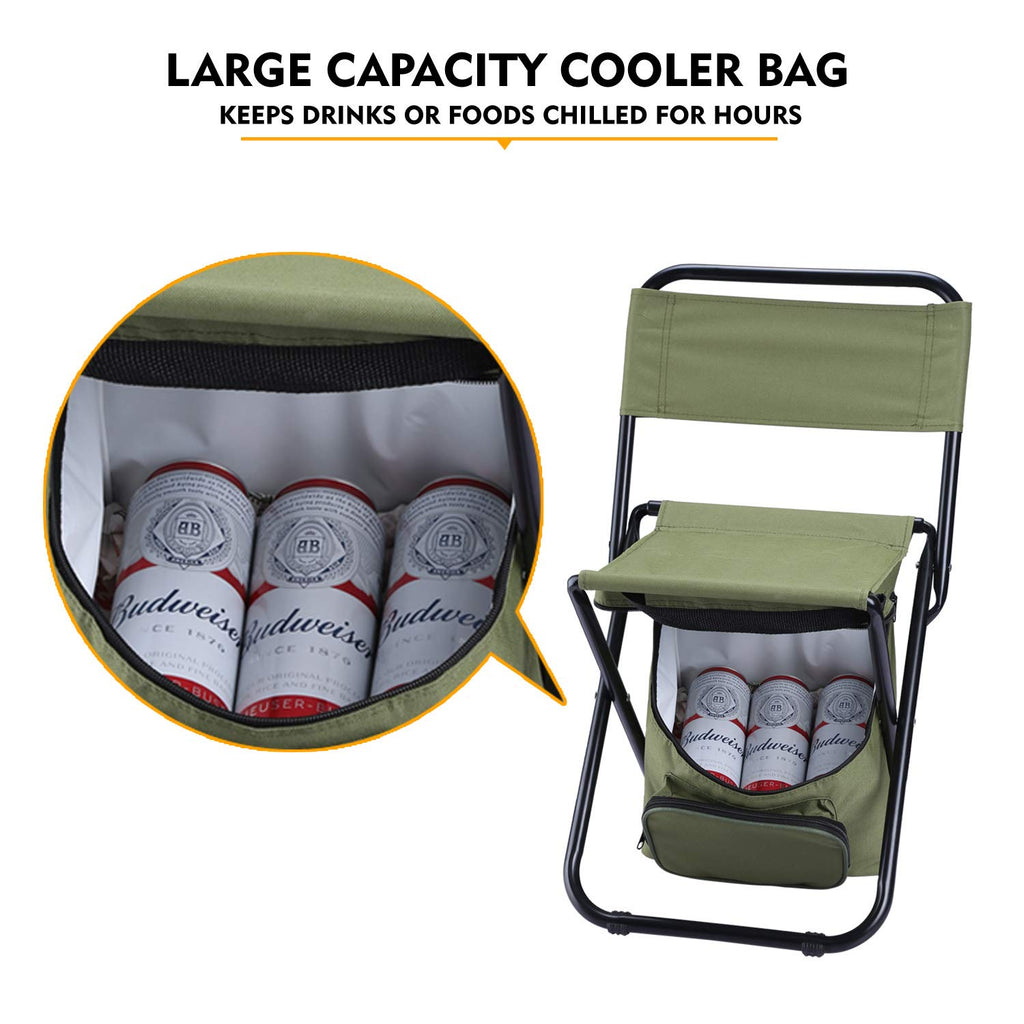 Foldable Camping Chair with Cooler Bag
