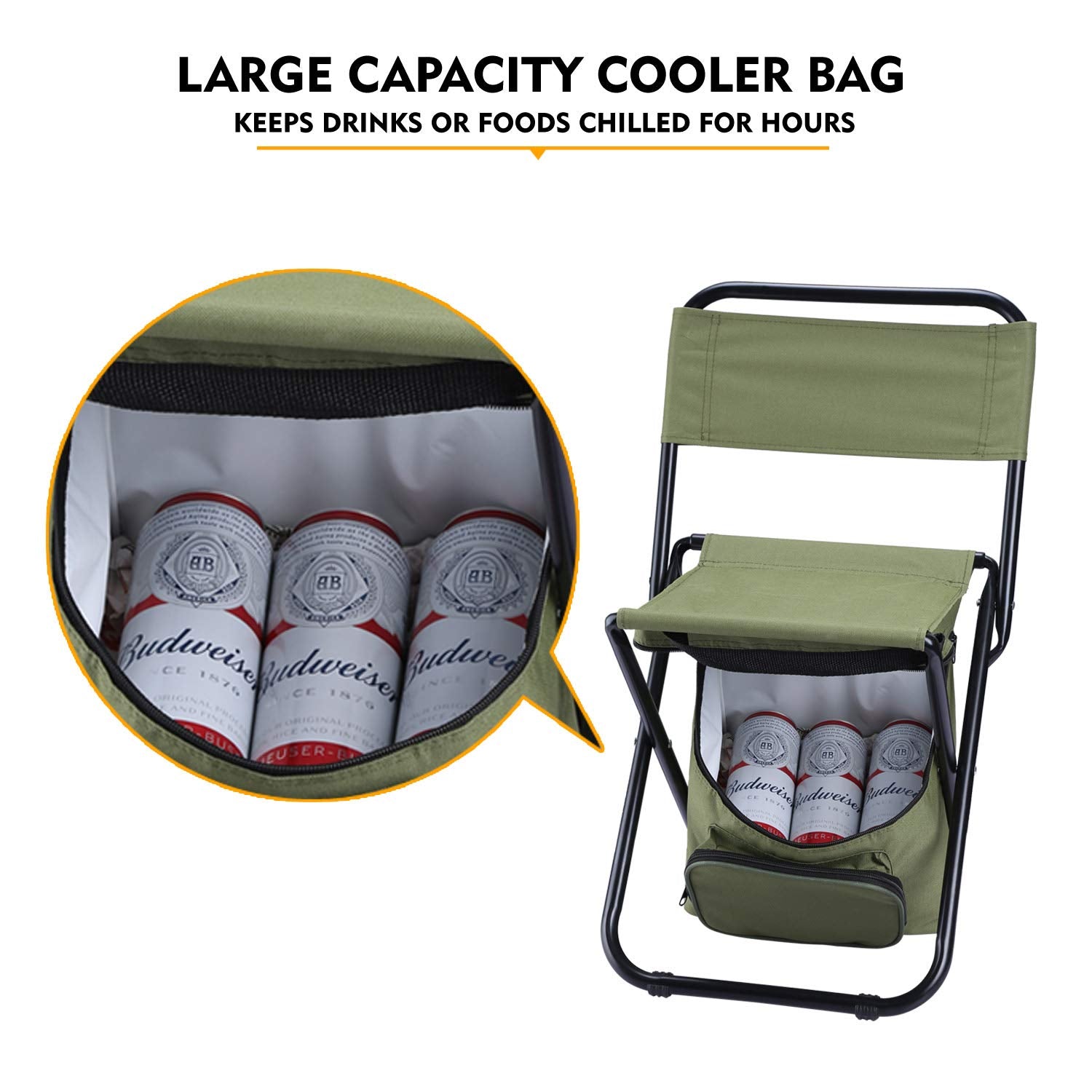 Foldable Camping Chair with Cooler Bag