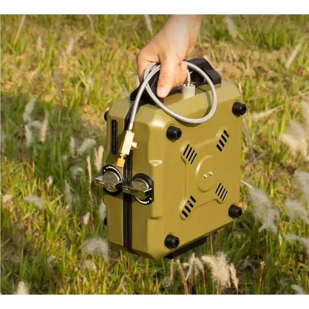 Folding Portable Double Burner LPG & Butane Camping Stove with Pipe