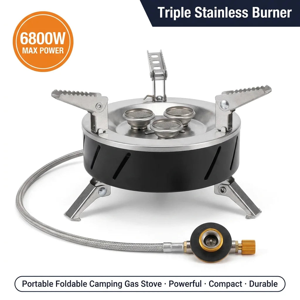 Folding 3 Burner Butane Gas Stove 5800W