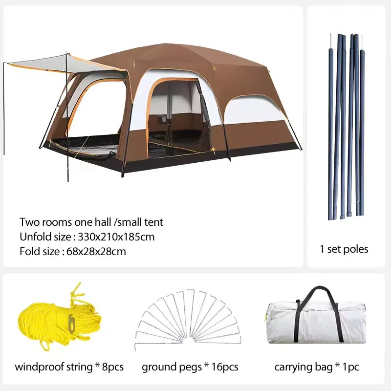 Camping Tent Waterproof with 2 Rooms for 9-12 Person