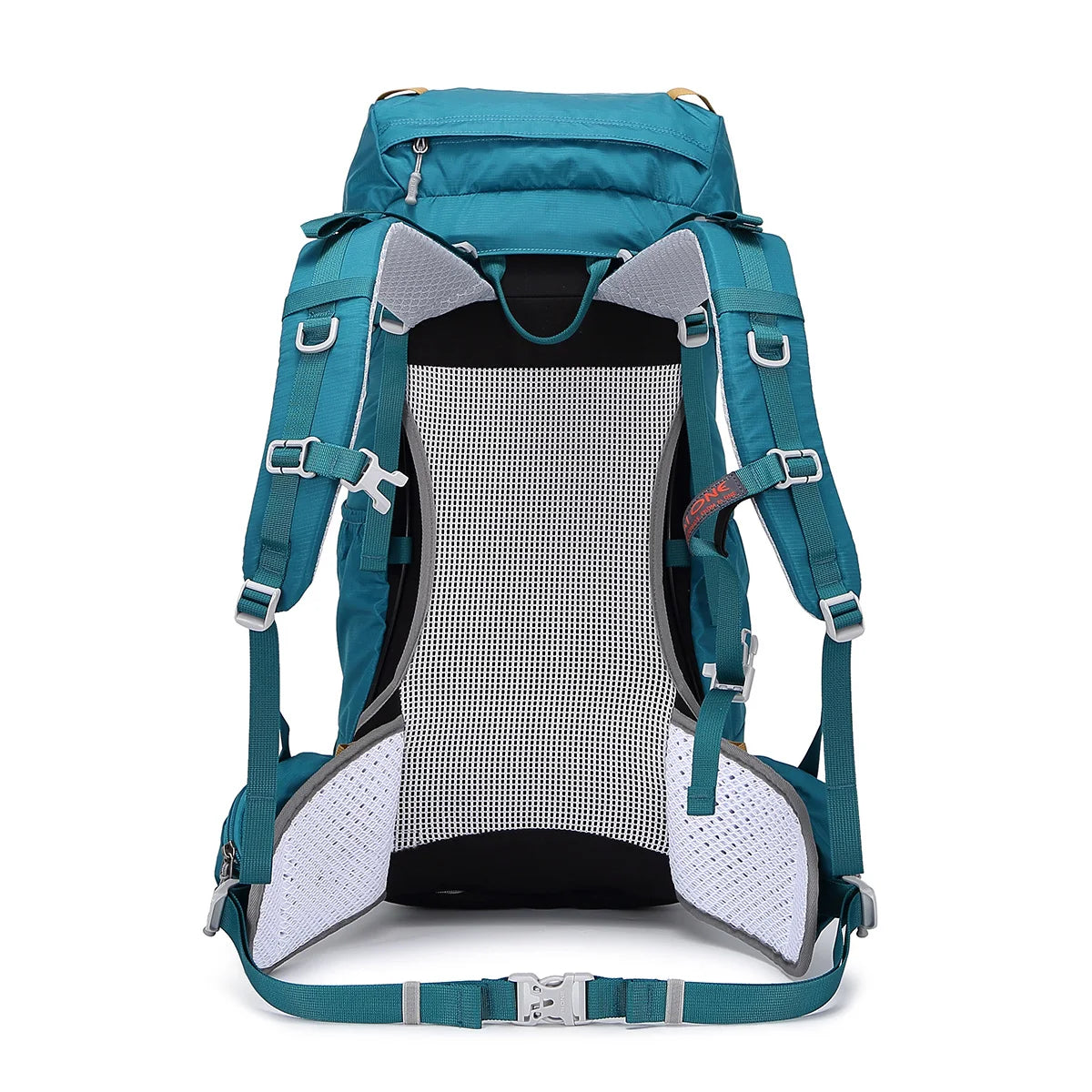 Back view of the 40L Trekking Backpack showcasing padded back support for hiking and camping.