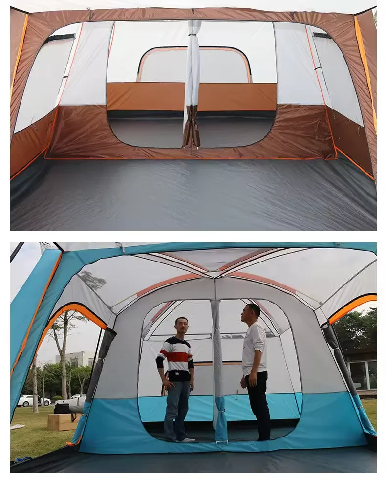 Camping Tent Waterproof with 2 Rooms for 9-12 Person