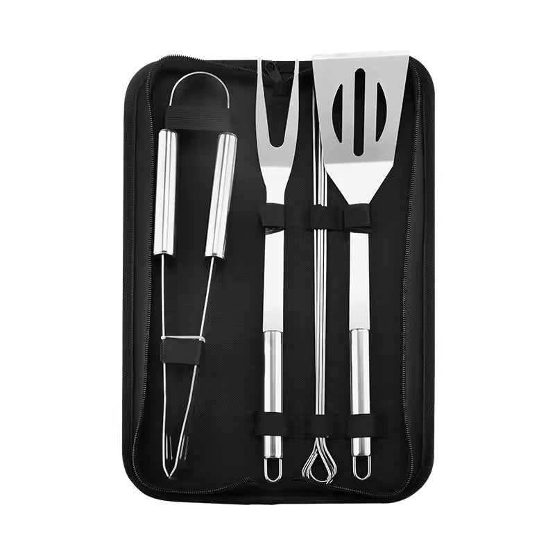 Stainless Steel BBQ Grill Tool Set with Carrying Bag